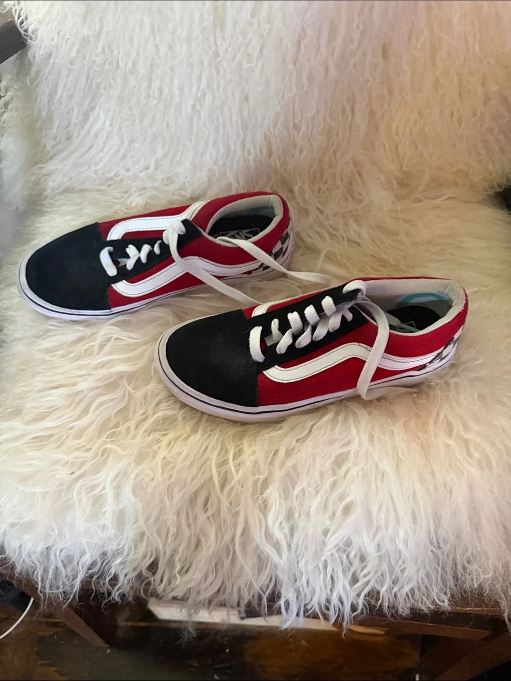 Vans Old Skool Sneakers in Red, Black & White